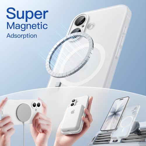 Image of JETech Magnetic Matte Case for iPhone 17, Frosted Clear | Compatible with MagSafe, Translucent Frosted Soft TPU Cover, Anti-Yellowing, Anti-Fingerprint, Shockproof