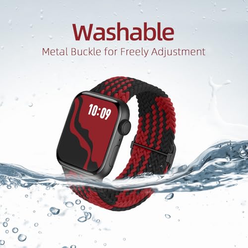 Image of 4 Pack Braided Stretchy Bands Compatible with Apple Watch 40mm 41mm 38mm 42mm 44mm 45mm 46mm 49mm Women Men, Breathable Nylon Elastic Daily Use Straps for iWatch Series 11 /10 9 8 7 6 5 4 3 SE /Ultra 2