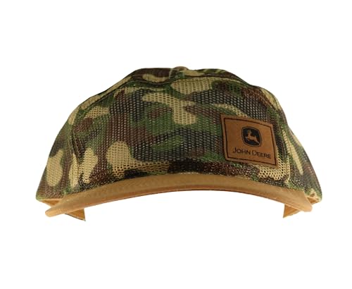 Image of John Deere Mens Camo Print Cotton Twill Trucker Mesh Back
