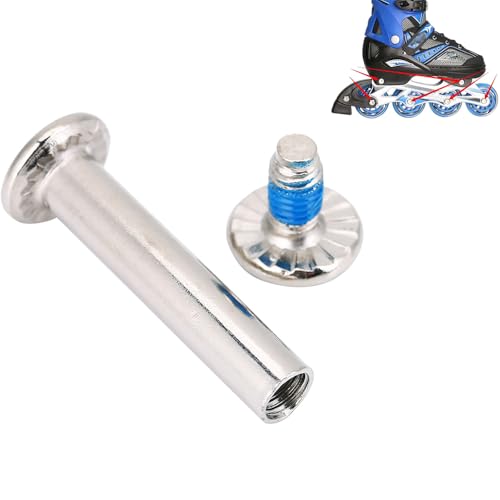 MOUMOUTEN 10Pcs Skate Replacement Skating Screws, Fittings Inline Skates Wheel Axles Hardware Screw for Wheels Boys Shaft, Replacement,Skating Kit Repairing Changing(Inseam36mm)