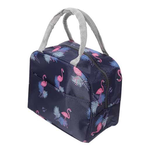Ciieeo Bolsa Porta Alimentos Isotérmica 9.25X9.25X9.25 Pulgadas Diseño Flamenco, Cremallera Suave y Lona Duradera, Apta para Escuela, Camping y Trabajo