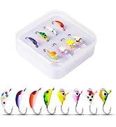 Goture Ice Fishing Jig Set Ice Fishing Lures for Panfish Crappie Sunfish Perch Walleye Pike Blueg...