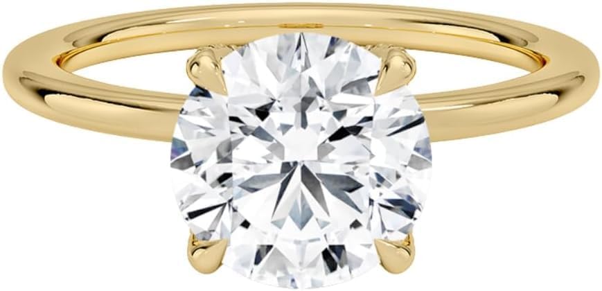 1-5 CT Round Cut Lab Grown Diamond Engagement Ring 10K 14K 18K Solid Gold Solitaire Engagement Ring Promise Bridal Ring Christmas gift for Women(E-F VVS1-VVS2)