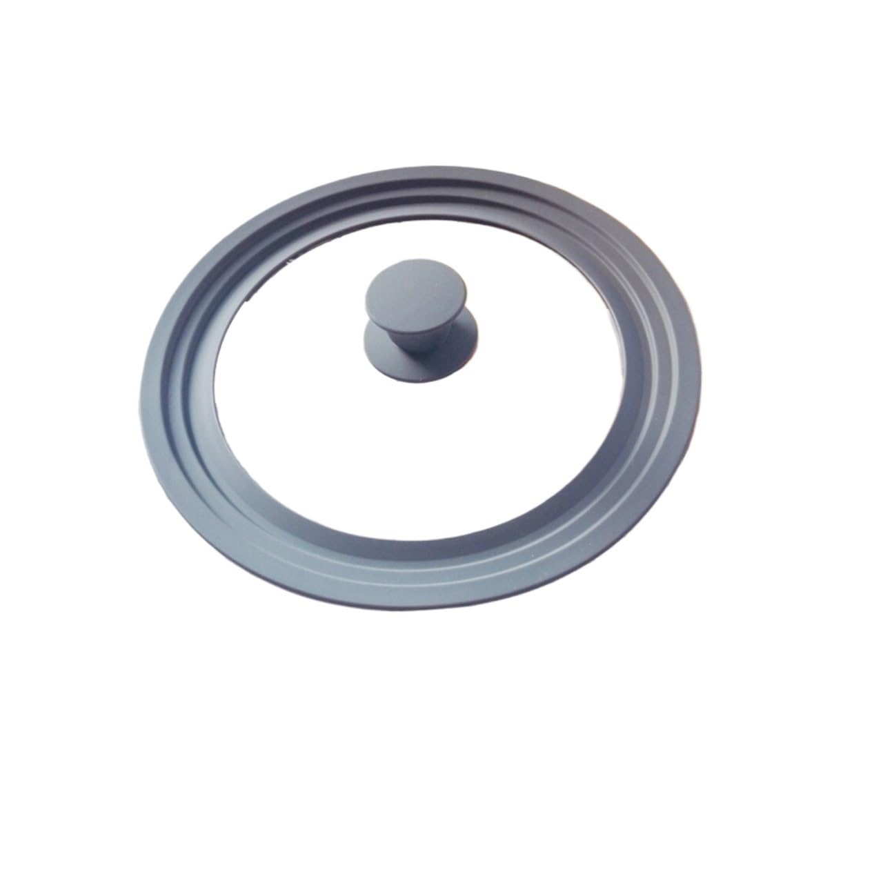 Universal Round Pot Lid Silicone Rim Tempered Glass Lid Skillet Pan Cover Heat Resistant Replacement Lid Cookware Parts(Black-28-30-32cm)