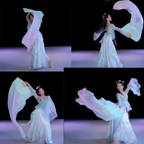 Éventail de danse en soie accessoire danse classique droitier long 150 cm - 4