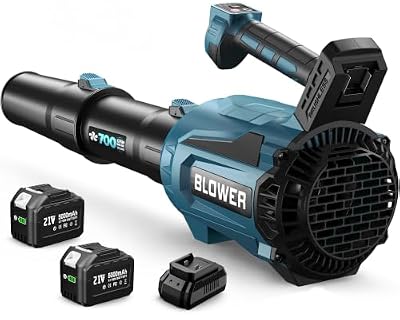 Leaf Blower Cordless(2026 Upgraded), 700CFM | 200MPH | 6-Speed Electric Brushless Leaf Blower with 2x5.0Ah Batteries and Charger, Battery-Powered Snow Blower for Lawn Care, Patio, Deck, Driveway, Snow