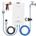 Tankless Water Heater Propane,2.64GPM 10L Outdoor Portable Water Heater,with 2 GPM Water Pump, Instant Propane Water Heater with Digital Display Multi-Protection for Camping Trips Boat Cabins