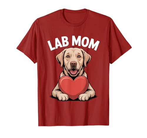 Lab Mom Labrador Retriever Chien Grand Cœur Amoureux T-Shirt