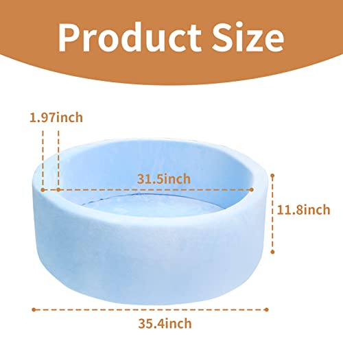 Meogety Baby Foam Ball Pits For Toddlers Kids, Soft Round Ball Pit Pool Ideal Gift Play Toys For Children Infants- (Balls Not Included) Light Blue #TOP3