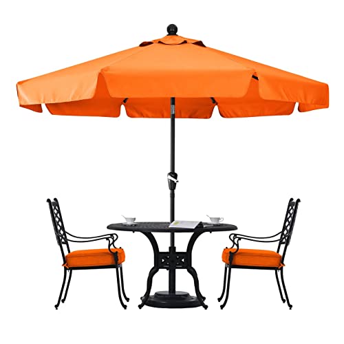 ABCCANOPY 230cm Sonnenschirm im Freien Wasserabweisende Bespannung -Gartenschirm Marktschirm,Orange