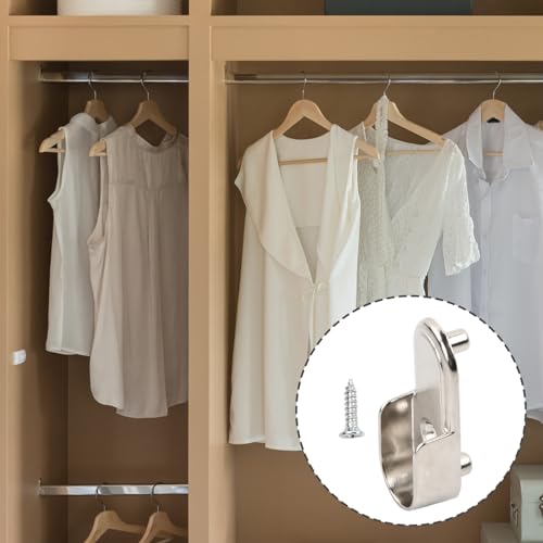 8 StüCk Kleiderstange Halterung, Stangenhalterung, Metall Oval Kleiderstangenhalter, Schrank Schrankrohrlager, Edelstahl Kleiderschrank Stangenhalter Mit Schrauben