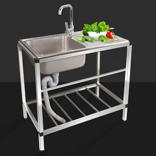 Évier simple sur pied en acier inoxydable pour optimiser les petits espaces - 5