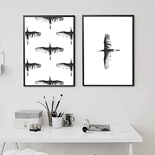Affiche toile aigle art nordique 2pcs decoration murale salon chic