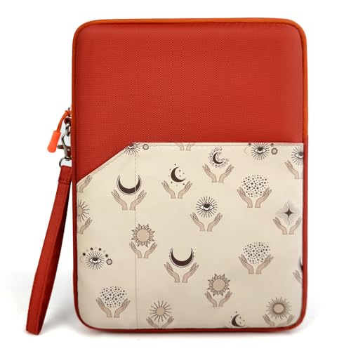 Image of MOCA Universal 7-8 Inch Tablet Sleeve Case, Polyester Protective Cover with Zipper and Wrist Strap, Compatible with Kindle, iPad mini, Samsung, Lenovo Tablets (Celestial Terra, 7-8 inch)