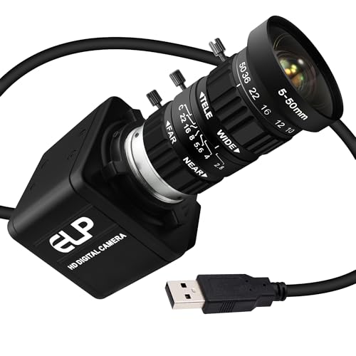 0.0001Lux Manual Zoom USB Camera 5-50mm 10X Varifocal H.264 Low Light Webcam Variable Focus Web Cam Low Illumiantion 1080P 30fps Telephoto CAMERA 2K Webcamera UVC USB2.0 Lightburn Cameras for PC