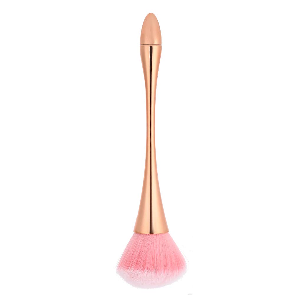 Akozon Nail Brush, Powder r Art Manicure Long Handle ing Brush Nails Tool Large Size Rose Gold Soft Cleaning Removal Size(Rose Gold)