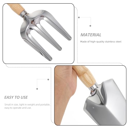Set de 5 herramientas de jardinería con mango de madera miniatura 3