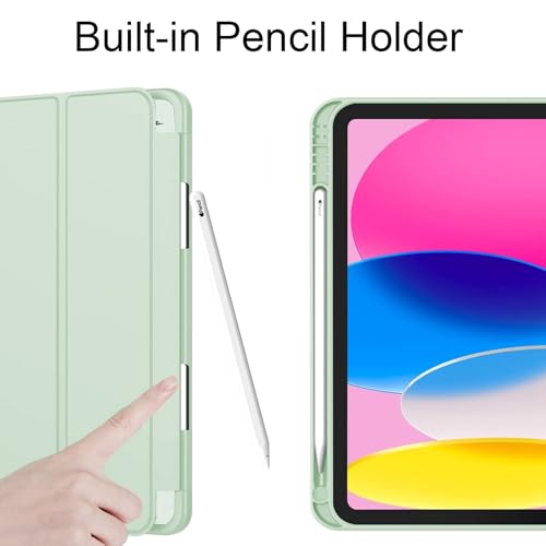 Housse iPad 10e génération verte design papillon pour le bureau