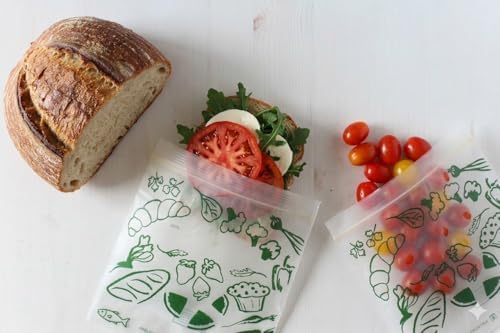 Compostable Sandwich Zip Bags, Resealable Food Storage Bags, Freezer Safe, BPA Free, Eco Friendly Disposable Sandwich Bags, 50 Count image 3