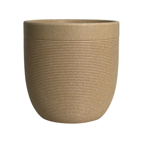 Image of Harshdeep Plant Pot for Home Decor - Milano - Indoor Outdoor Living Room Balcony Garden Decorative 12 Inch Roto Planter, U V Resistant Light Weight and Durable Stone Finish (Cream Stone)