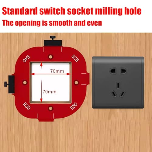Image of 2-Piece 4-in-1 Rounded Corner Router Template, Aluminium Alloy Edge Guide Radius Template, Complete with 4 milling Cutters, for Woodworking Applications Rounded Corner arc Cutting and DIY Project