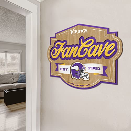 Image of YouTheFan NFL Minnesota Vikings FanCave Wall Art | Ready-To-Hang, 3D Multi-Layered Construction, Floating Wall Mount Design, Great Fan Gift, Officially Licensed Artwork