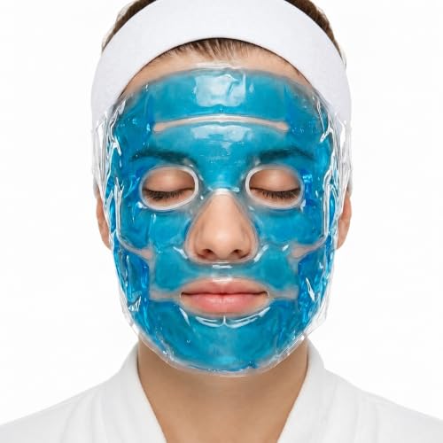 Gel-Gesichtsmaske Entspannungsmaske Wellnessmaske für Kältetherapie Gelmaske Kühlmaske für Sonnenbrand & Allergien Kühlbrille Entspannungsmaske bei Migräne und Kopfschmerzen (Gesichtsmaske)