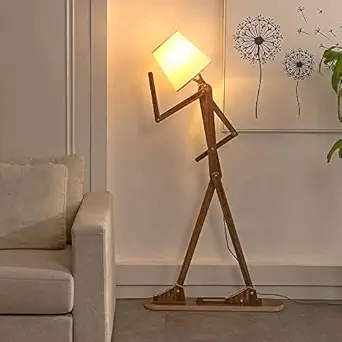 Nautical Gallery Playful Decorative Floor and Swing Arm Floor Lamp, Wooden Reading Lights for Kids, Bedroom, Living Room, Home, Office, Farmhouse, LED Bulb Included Pack of 1