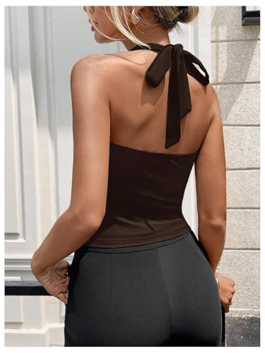 Image of Verdusa Women's Rave Halter Top Going Out Festival Crop Top Concert Outfits | Going Out Outfits for Women, Y2K Halter Top, Sexy, Rave Outfits, Festival Outfits for Women