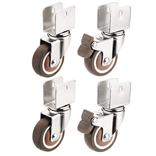 12 Pezzi Ruote Fisse Per Mobili - Rotelle In Nylon Silenziose, Acciaio Inox, 69x23 Mm, Con Viti, Per Spostamento Facile