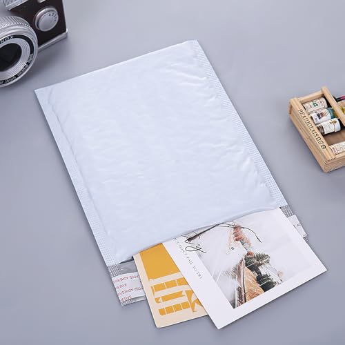 Versandtaschen Luftpolster Luftpolsterumschläge 13 x 18cm Gepolsterte Briefumschläge Selbstversiegelnde Bubble Mailers für Versand Verpackung und Aufbewahrung 50Stk (13 x 18cm, grau)