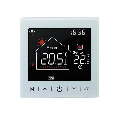 Termostato Inteligente, Termostato for caldera de gas, calefacción por suelo radiante, regulador de temperatura ambiente inteligente Tuya, funciona con pantalla LCD for el hogar ,para el hogar(Floor H
