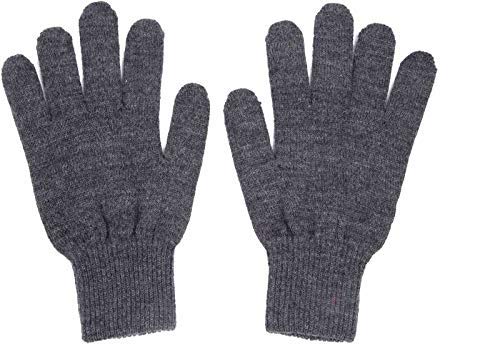 Krystle Baby Girl's|Baby Boy's kid's Beanies and Gloves Set Soft Knit for School Winter Cold Skull Cap (Grey, 7-8 Years)-(Pack of 02) 1