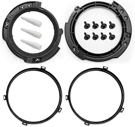 Suporte e aro de retenção para farol redondo de 7 polegadas Hoypeyfiy para Jeep Wrangler JK 2007–2017 – Kit dianteiro esquerdo e direito