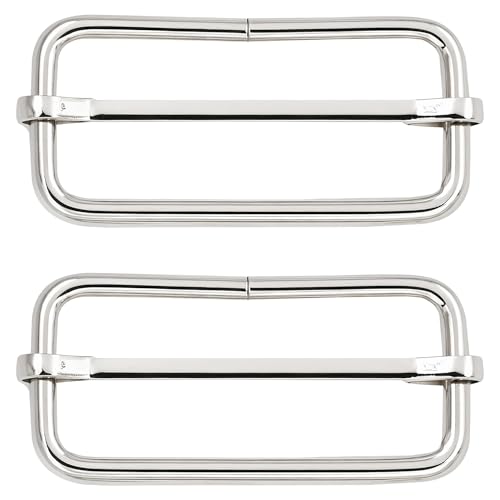 Trimming Shop 50mm Silber Triglide Schnalle Drehgelenk Metall Slide Trigger Snap Haken für Gurtband Träger, langlebig, leicht, Rucksack, gurthalteband Gurt, PET Halsbänder und Tasche Zubehör, 2pcs