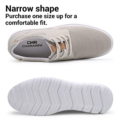 CHAMARIPA Men's Invisible Height Increasing Elevator Shoes - Mesh Lace up Light-Weight Fashion Height Increasing Sneakers - 2.76 Inches Taller2
