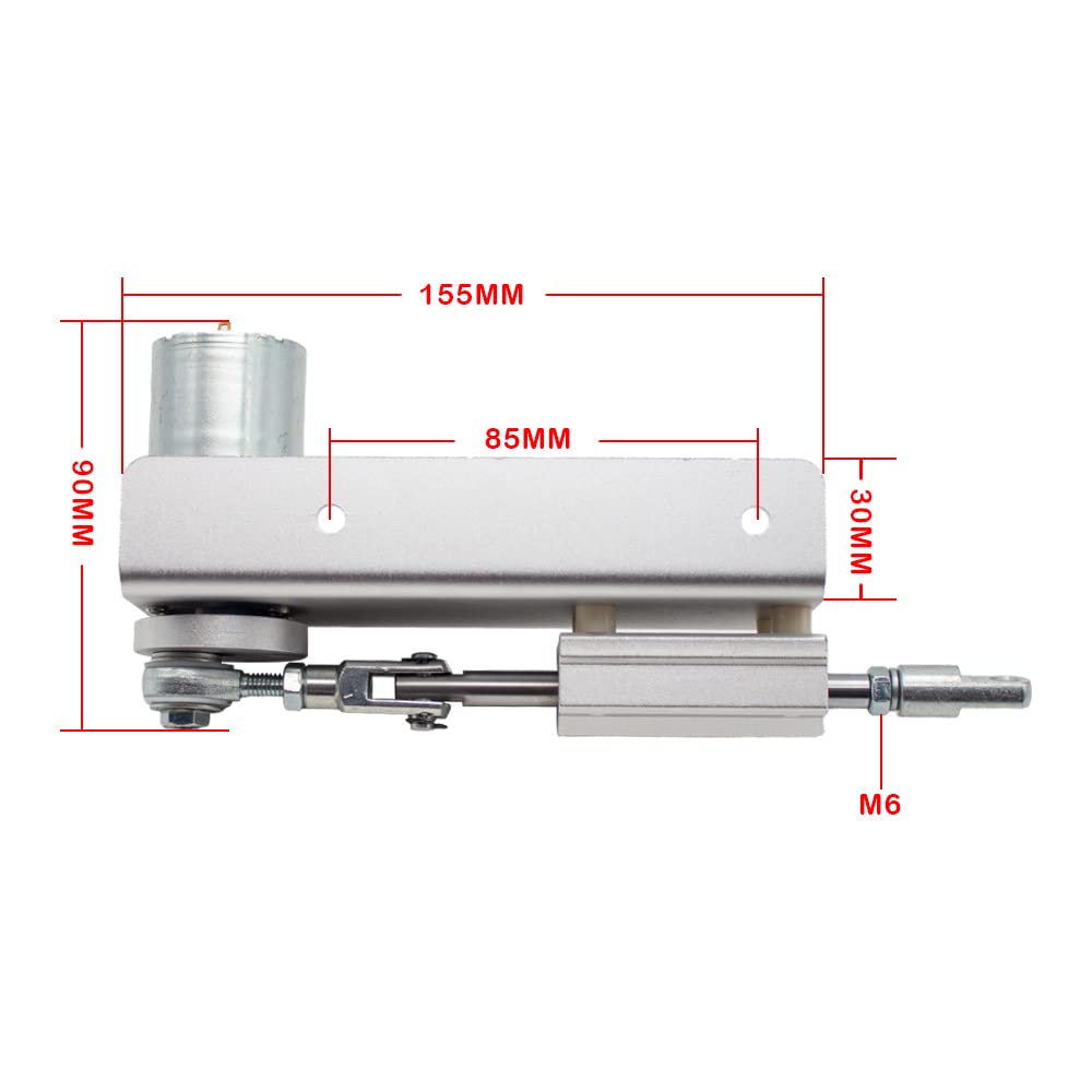 DIY Hubkolben-Linearantrieb DC12V Mini Getriebe Einstellbarer Teleskop Motor mit Geschwindigkeitsregler (100RPM)