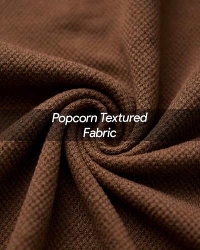 Image of Nobero Textured Popcorn Shirt for Men | Cotton Shirts for Men in 280 GSM Popcorn Knit | Stand Collar | Regular Fit | Full Sleeve