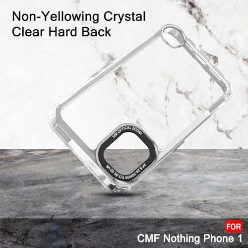 Image of TheGiftKart Hybrid Shockproof Back Cover Case for Nothing CMF Phone 1 5G | Stylish Camera Border | Electroplated Buttons | Crystal Clear Hard Back Cover Case (TPU & PC, Transparent Bumper)