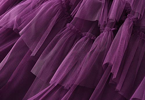 NJNJGO Saia tutu transparente em camadas com cintura elástica em camadas, Puple H, Tamanho Único