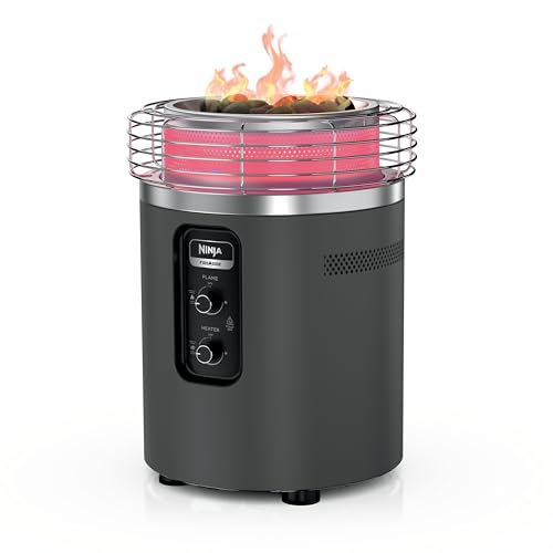 Ninja Fireside360™ Outdoor Heater & Fire Pit | 3 Modes: Flame, Heat, Flame & Heat | Portable for Patio, Deck, Camping | Easy Control Smokeless Flames | Push to Start Ignition | Charcoal | OF101AMZ by Ninja - Used condition - US$388.79