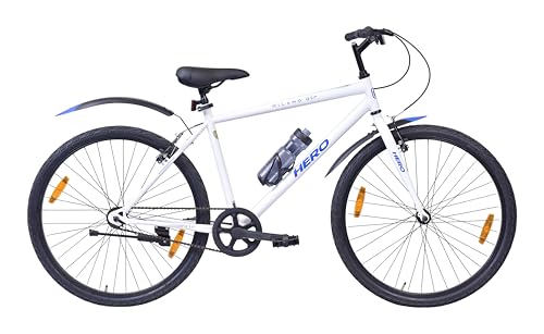 Image of Hero Milano Air Sports 26T Single Speed Mountain Bicycle for Mens | White | Rigid | V Brake | Steel Frame : 18 inch Inches | Rider Height : 5ft 0 inch - 5ft 8 inch | 85% Pre-Assembled Bicycle