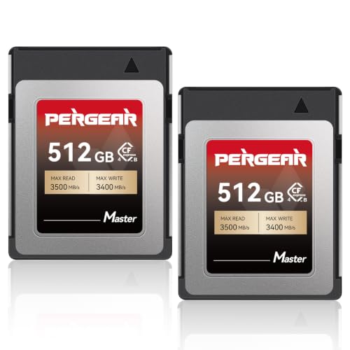 PERGEAR 512GB Cfexpress 4.0 Type B �������[�J�[�h (�}�X�^�[�V���[�Y) (2�p�b�N 3500MB/�b �������ݑ��x 3,400MB/�b �ǂݎ�葬�x 8k RAW �r�f�I�^��&�ʐ^ C500 Mark III,1DX M