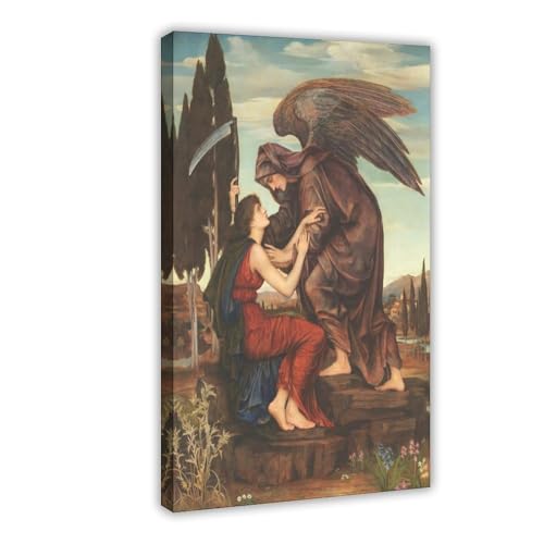 Toile d'art Ange de la Mort Evelyn De Morgan cadre suspendu de qualité supérieure