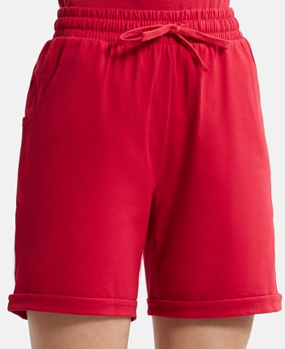 Image of Jockey AW23 Women's Super Combed Cotton Rich Regular Fit Shorts with Side Pockets