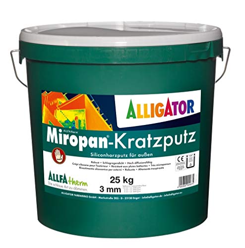 Preisvergleich Produktbild Alligator Miropan-Kratzputz Siliconharzputz außen 3mm weiß 25 kg