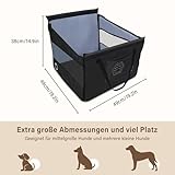 Hundetransportbox für Auto, Autositz für Hunde mit atmungsaktivem Netzfenster, verstellbarer Sicherheitsgurt, wasserdicht, für kleine Hunde (49 x 49 x 38 cm) - Schwarz