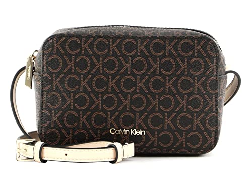Calvin Klein Mujer Bolso Bandolera Ck Must Camera Bag Mono Pequeño, Marrón (Brown Mono), Talla...