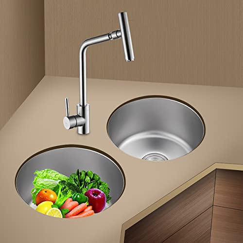 Évier de bar rond en acier inoxydable pour optimiser les petits espaces - 5