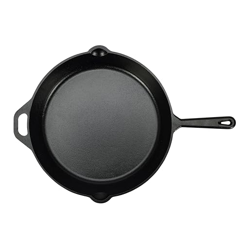 Amazon Basics Pre-Seasoned Cast Iron Skillet, Heavy-Duty & Large, 15-Inch, Black by Amazon Basics - Image 2